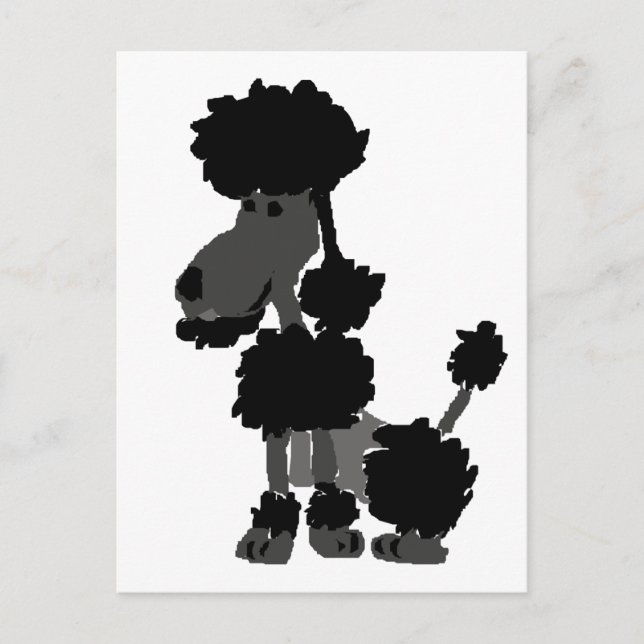 Carte Postale Funny Black Poodle Art Original (Devant)