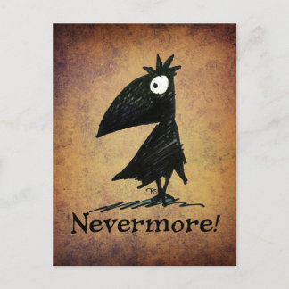 Carte Postale Funny Black Raven par Edgar Allen Poe - Plus jamai
