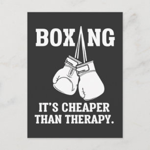 Carte Postale Funny Boxing Thérapie Sarcastique Boxer Martial Ar
