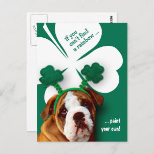 Carte Postale Funny Bulldog St. Patrick's Day Custom