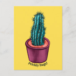 Carte Postale Funny Cactus Psychedelic Poted Plante Succulent