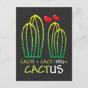 Carte Postale Funny Cactus Valentine - Femmes Cactus Pun Lover