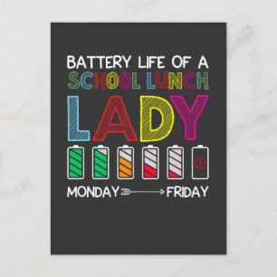 Carte Postale Funny Cafeteria School Déjeuner Lady Week Humour d