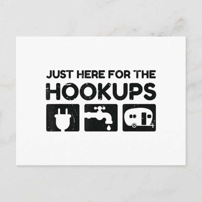 Carte Postale Funny Camping RV Caravan Motorhome Juste Ici Pour  (Devant)