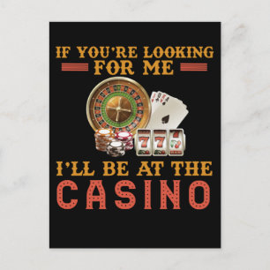 Carte Postale Funny Casino accro jeu Humour