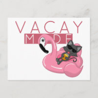Funny Chat Flamant rose Vacay mode vacances