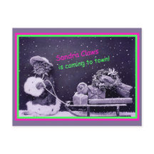 Funny Chat Noël Vintage