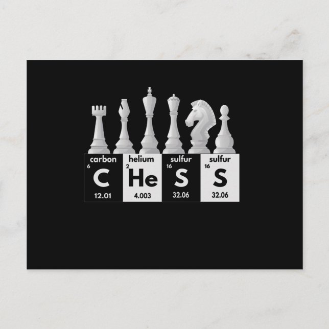 Carte Postale Funny Chess Player Game Board Periodic Table Gift (Devant)