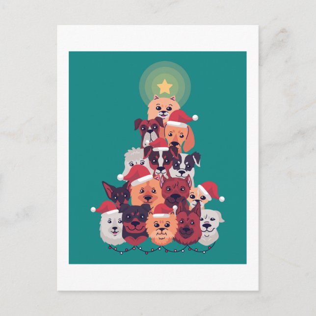 Carte Postale Funny chien de Noël - Trainer Groomer Walker (Devant)