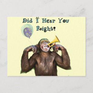Carte Postale Funny Chimpanzee Over the Hill Birthday