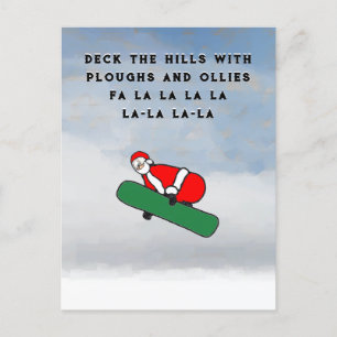 Carte postale Funny Christmas Snowboard