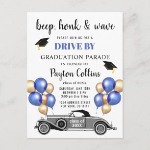 Carte Postale Funny Class of 2023 DRIVE BY Graduation Party