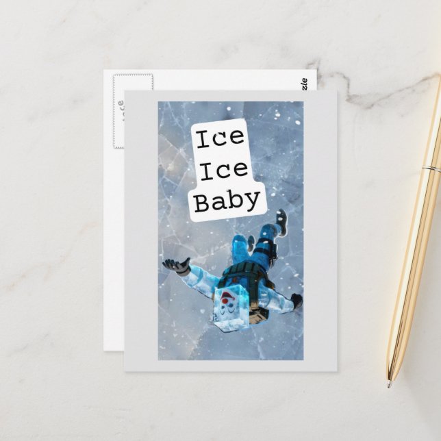 Carte Postale Funny clown icecube falling on ice  postcard (Devant/Arrière en situation)