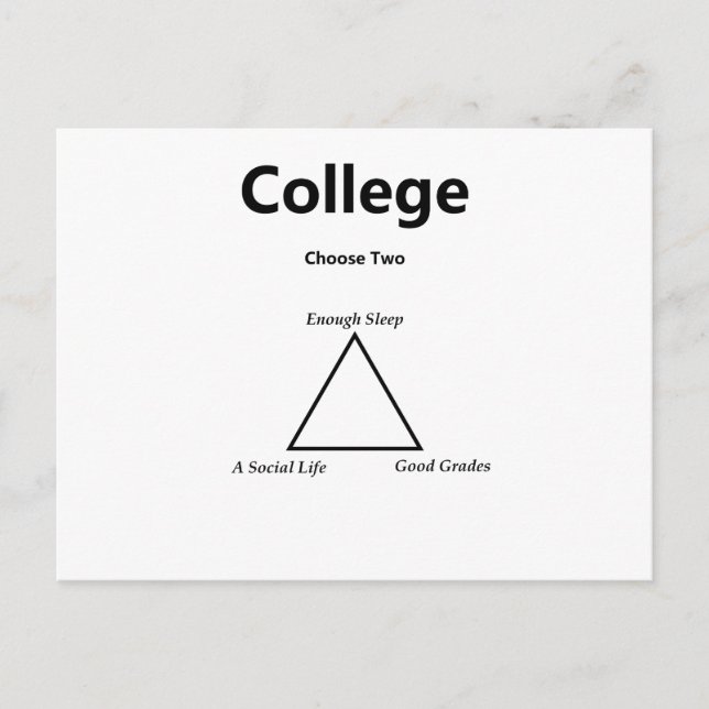 Carte Postale Funny College Choisissez deux (Devant)