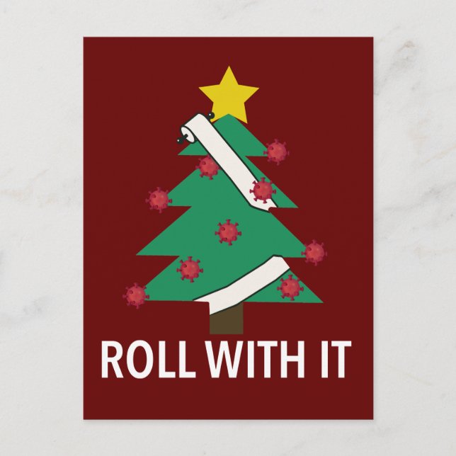 Carte Postale Funny Coronavirus sapin de Noël (Devant)