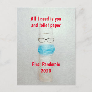 Carte Postale Funny Covid First Pandemic 2020 Papier toilette