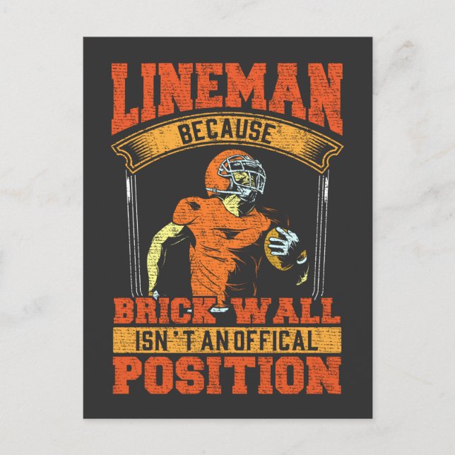 Carte Postale Funny Football Lineman Humour pour sportif (Devant)