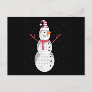 Carte Postale Funny Golf Snowman Noël Nouvel An Cadeau
