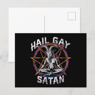 Carte Postale Funny Hail Gay Satan LGBT Goth Gay pride Baphomet