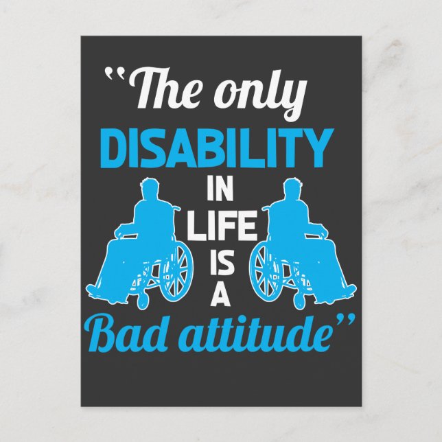 Carte Postale Funny Handicap en fauteuil roulant Cadeau Handicap (Devant)