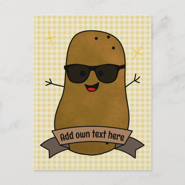 Carte Postale Funny Happy Cool pomme de terre personnalisée (Devant)