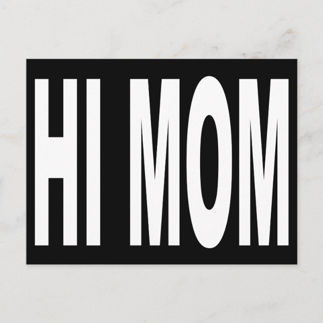 Carte Postale Funny Hi Maman en grandes lettres (Devant)