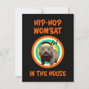 Carte Postale Funny Hip-hop Wombat à la Maison