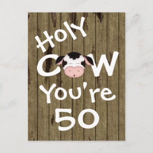 Carte Postale Funny Holy Cow Vous avez 50 ans Humoristique Anniv