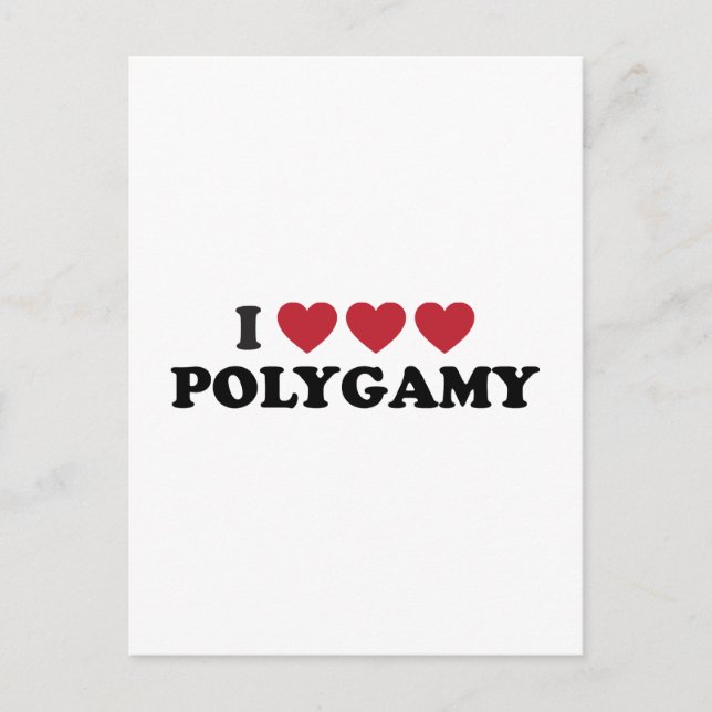 Carte Postale Funny I Heart Polygamie (Devant)