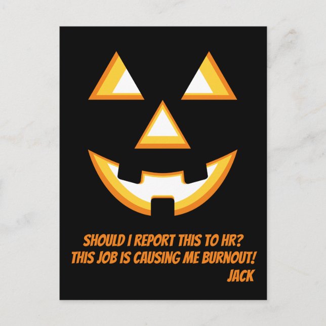 Carte postale Funny Jack-O'-Lantern Burnout (Devant)