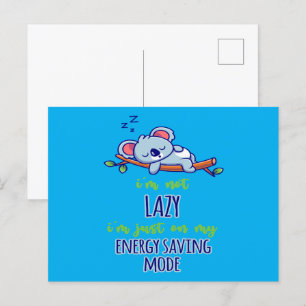 Carte Postale Funny Koala Je ne suis pas Lazy Je suis juste sur 