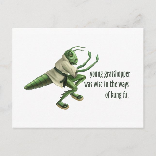 Carte Postale Funny Kung Fu Grasshopper (Devant)