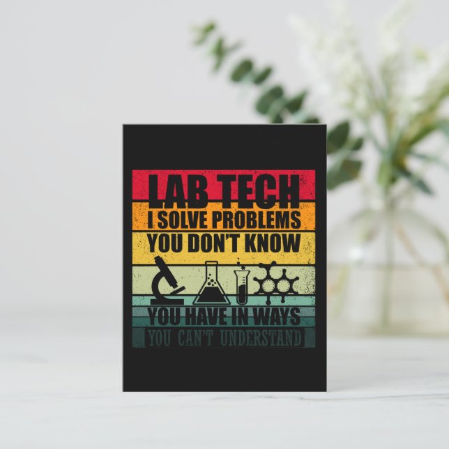 Carte Postale Funny lab tech cite laboratoire technicien humour (Debout devant)