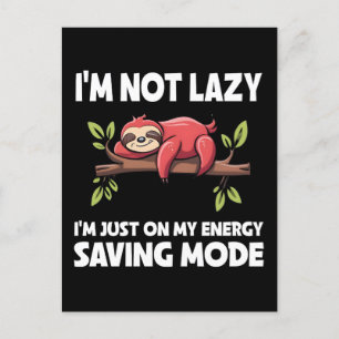 Carte Postale Funny Lazy Mode d'économie d'énergie