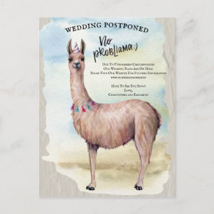 Carte Postale Funny Llama Mariage reportée Date de modification