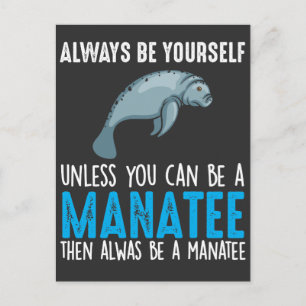 Carte Postale Funny Manatee Cute Animal marin Biologiste