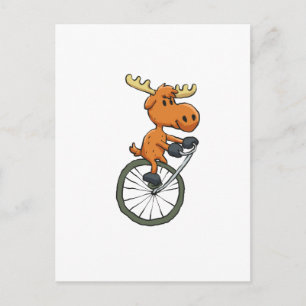 Carte Postale Funny Moose on monocycle choose backgror