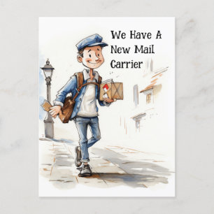 Carte Postale Funny New Mail Carrier Moving Faire-part