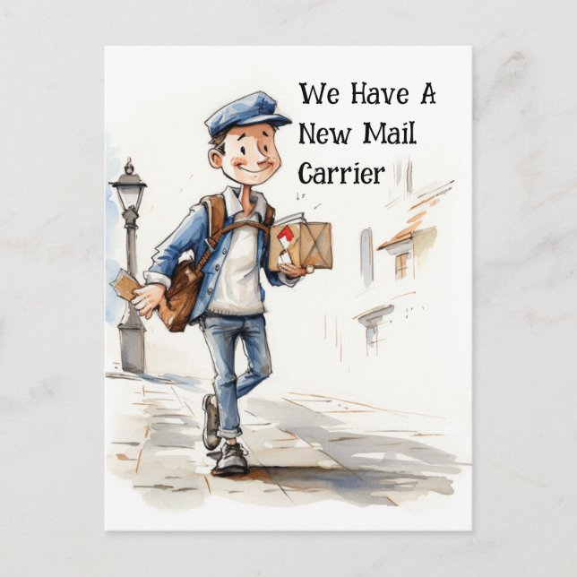 Carte Postale Funny New Mail Carrier Moving Faire-part (Devant)