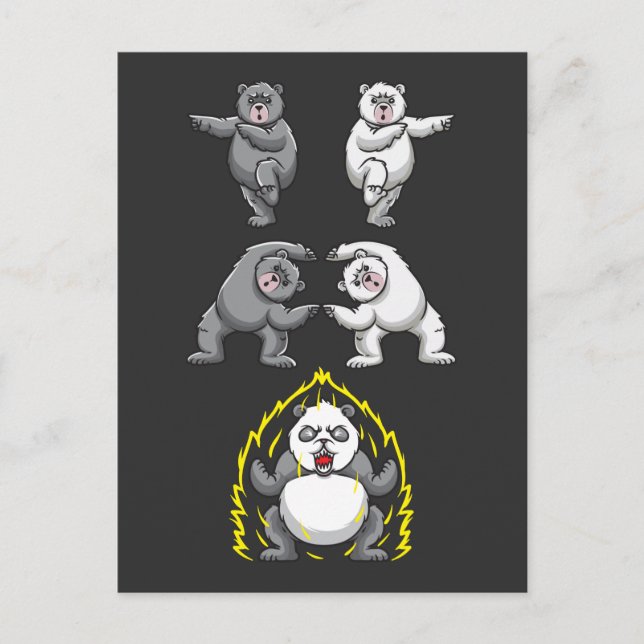 Carte Postale Funny Panda Fusion Polar Bear Transformation (Devant)