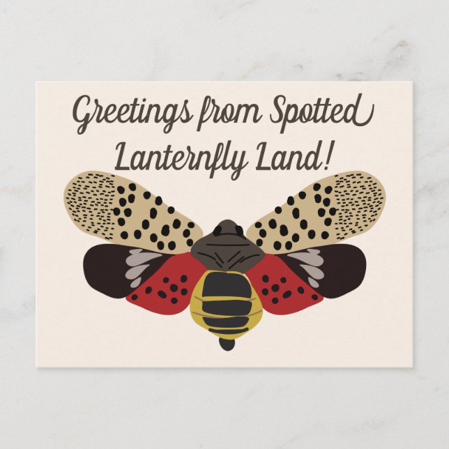 Carte Postale Funny Pennsylvanie tacheté de lanternfly sur mesur (Devant)