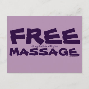 Carte Postale Funny PERSONNALISABLE Huile libre avec Massage Mar