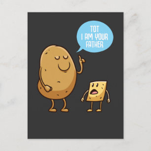 Carte Postale Funny Pomme de terre Papa Je suis ton père Pun