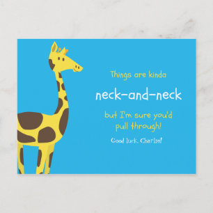 Carte Postale Funny Pun Blue Yellow Giraffe