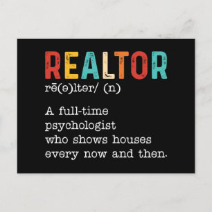 Carte Postale Funny Real Estate Agent Realtor Description du tra
