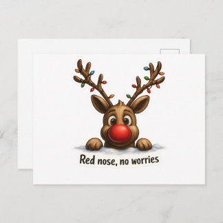 Carte Postale 🎄 Funny Reindeer Holiday Card 🦌✨