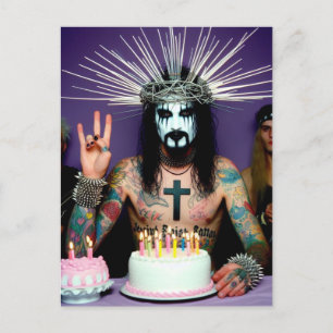 Carte Postale Funny Retro Punk Rock gothique fête d'anniversaire