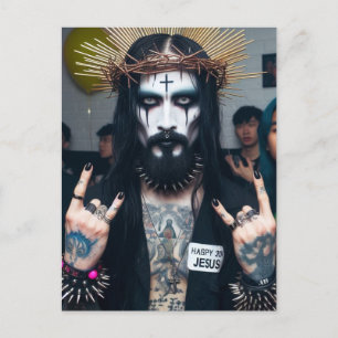 Carte Postale Funny Retro Punk Rock parti gothique Jésus