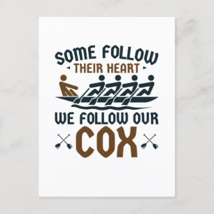 Carte Postale Funny Rowing Team Coxswain Nous Suivons Notre Cox