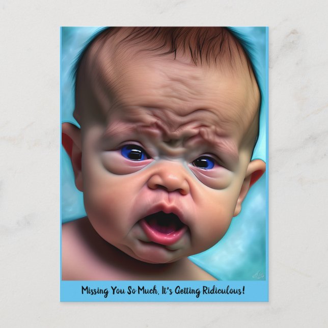 Carte Postale Funny Sad Miss Missing you Friendship card Cute (Devant)